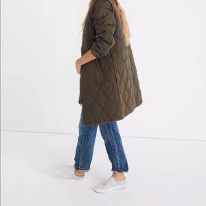 Madewell Quilted Military Long Coat